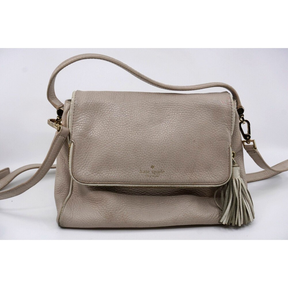 Kate Spade Purse Taupe Pebble Leather Chester Street Miri Satchel Shoulder Strap